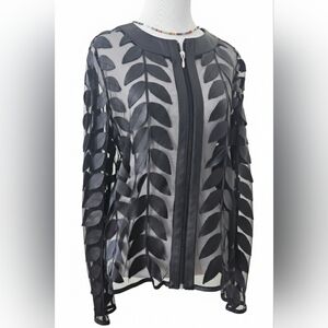 NWOT BAGATELLE Black Leather Leaf Pattern Jacket